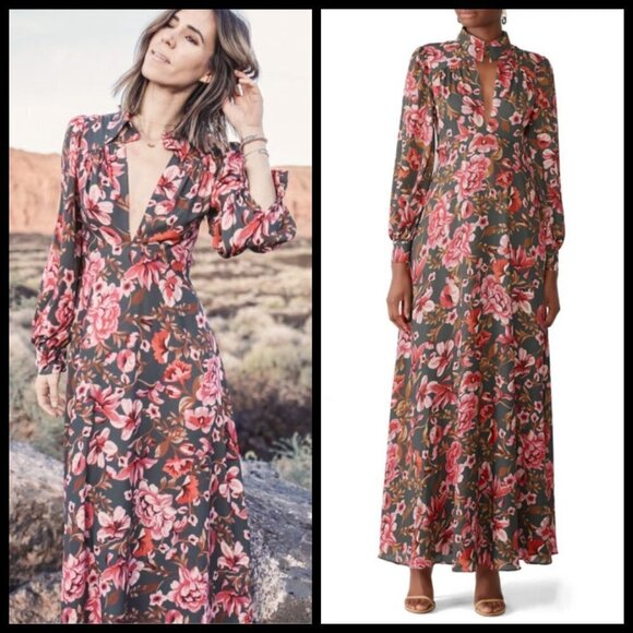 💕FAME & PARTNERS💕 The Capulet Dress ~ Floral Print Maxi Dress Long Sleeve 8 - Picture 2 of 16